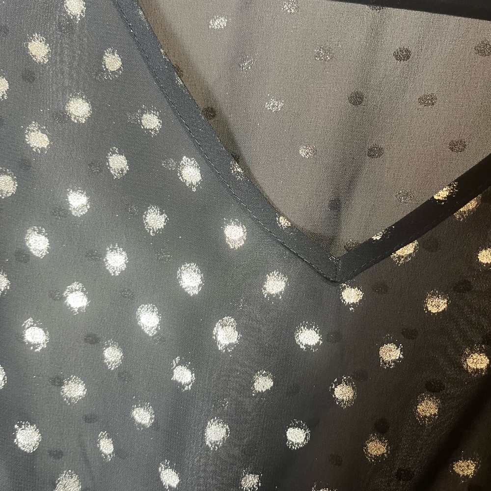Aqua Black Gold Dotted Belted Dress - Picture 7 of 8